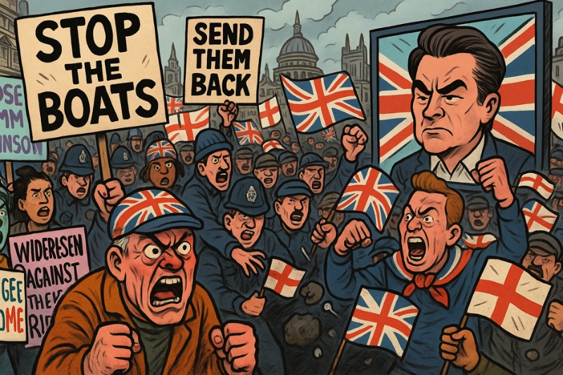 London, die Demo und der XXL-Patriotismus-Flashmob Grafik: London, die Demo und der XXL-Patriotismus-Flashmob