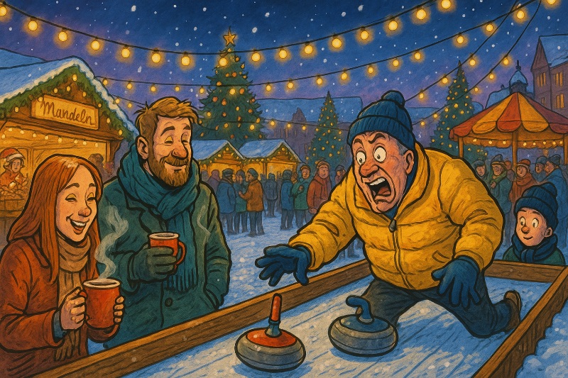 Glühwein, Mandeln und Eisstock-Gaudi Grafik: Glühwein, Mandeln und Eisstock-Gaudi