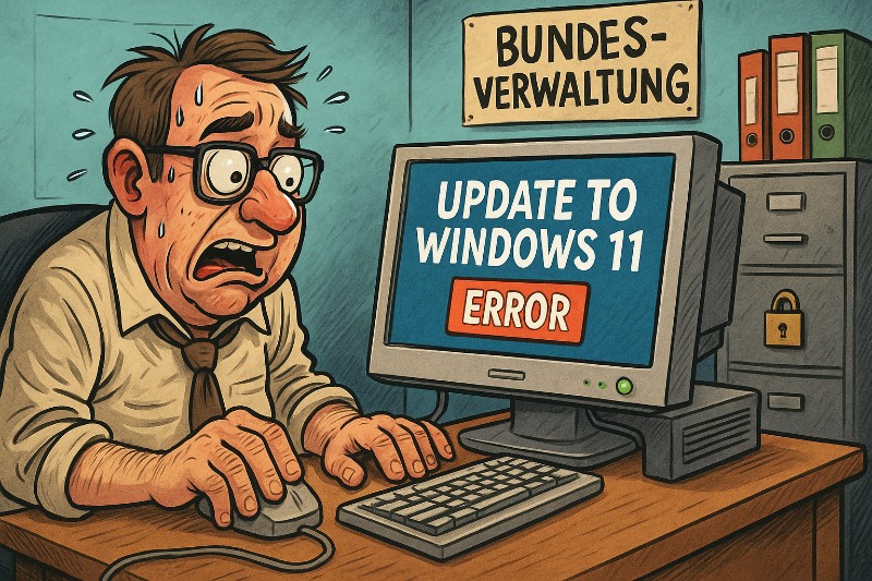 Windows 11? Die Bundesverwaltung wartet noch auf das Update der Realität Grafik: Windows 11? Die Bundesverwaltung wartet noch auf das Update der Realität