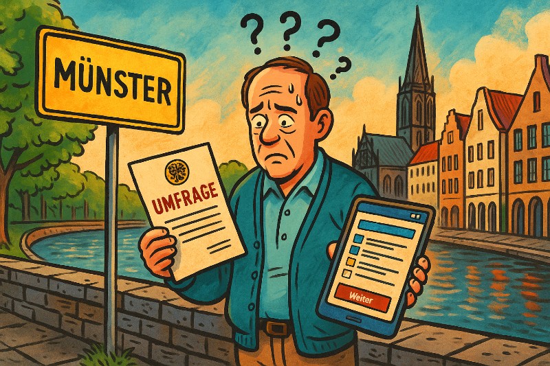 Münster befragt sich selbst – und hofft, dass wenigstens jemand antwortet Grafik: Münster befragt sich selbst – und hofft, dass wenigstens jemand antwortet