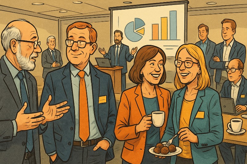 Wenn PowerPoint und Kartoffelsalat sich treffen – Das große Netzwerktreffen der Zukunft Grafik: Wenn PowerPoint und Kartoffelsalat sich treffen – Das große Netzwerktreffen der Zukunft