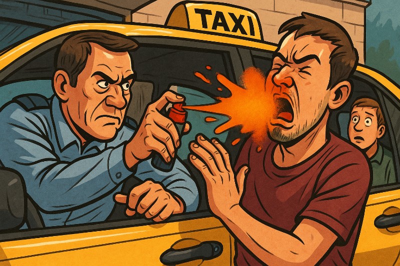 „Pfeffer trifft Portemonnaie“ – Wenn die Taxifahrt zum Actionfilm wird Grafik: „Pfeffer trifft Portemonnaie“ – Wenn die Taxifahrt zum Actionfilm wird
