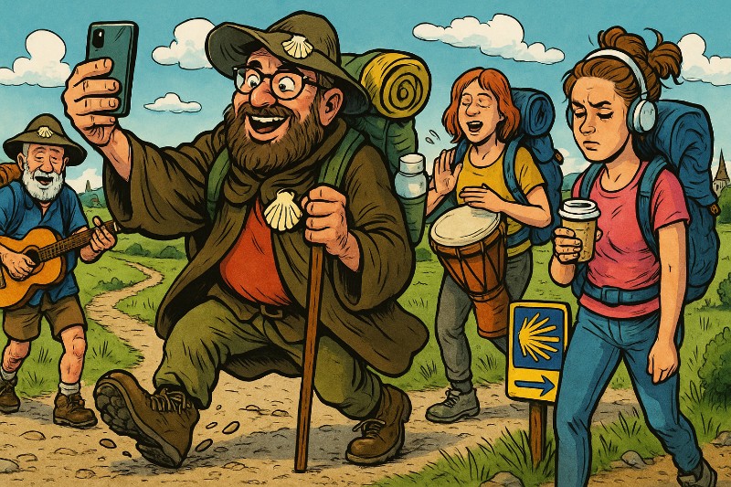 Pilgern 2.0 – Wandern, snacken, posten Grafik: Pilgern 2.0 – Wandern, snacken, posten
