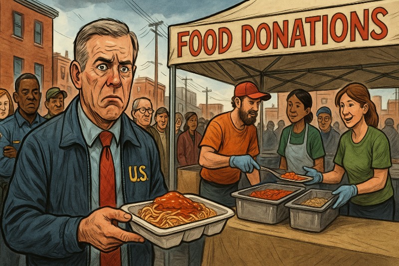 Stars & Stripes & Spaghetti – Wenn der Staat dichtmacht und die Kantine rebelliert Grafik: Stars & Stripes & Spaghetti – Wenn der Staat dichtmacht und die Kantine rebelliert