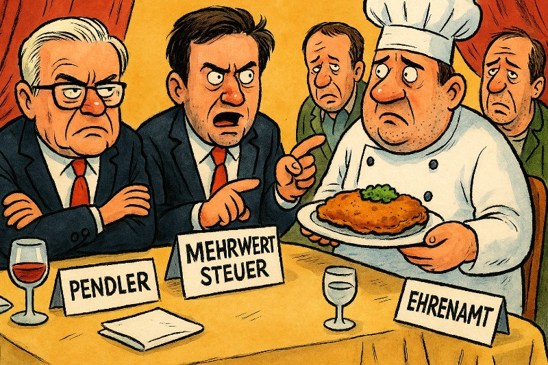 Schnitzel, Sprit und Sitzfleisch – wenn Steuerträume an der Länderkasse zerschellen Grafik: Schnitzel, Sprit und Sitzfleisch – wenn Steuerträume an der Länderkasse zerschellen