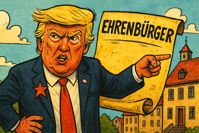 Bad Dürkheim will Trump – oder: Wie man den Friedensnobelpreis durch eine Pfälzer Ehrenurkunde ersetzt Grafik: Bad Dürkheim will Trump – oder: Wie man den Friedensnobelpreis durch eine Pfälzer Ehrenurkunde ersetzt