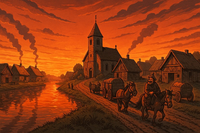Ahlen bei Abend Grafik: Ahlen bei Abend