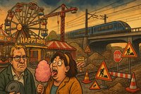 Grafik: Baustelle frisst Kirmesplatz