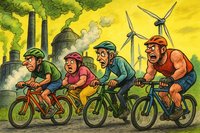 Grafik: Ahlens Klimakarussell: Radeln für die Weltrettung