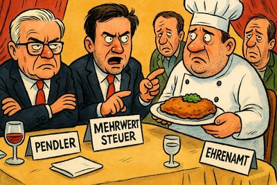 Schnitzel, Sprit und Sitzfleisch – wenn Steuerträume an der Länderkasse zerschellen Grafik: Schnitzel, Sprit und Sitzfleisch – wenn Steuerträume an der Länderkasse zerschellen