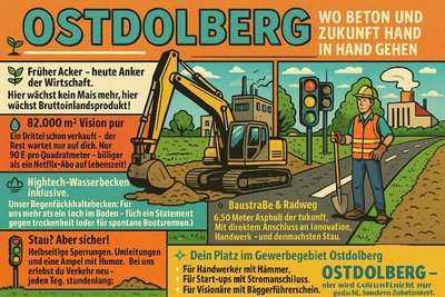 Plakat Gewerbegebiet Ostdolberg Grafik: Plakat Gewerbegebiet Ostdolberg