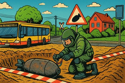 Grafik: Blindgänger in Hiltrup – Wenn die Vergangenheit wieder hochgeht (diesmal wortwörtlich)