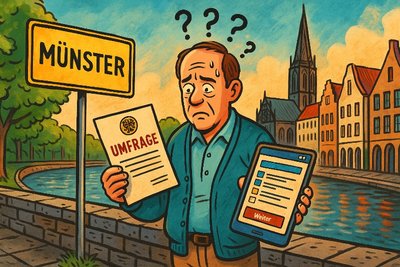 Münster befragt sich selbst – und hofft, dass wenigstens jemand antwortet Grafik: Münster befragt sich selbst – und hofft, dass wenigstens jemand antwortet