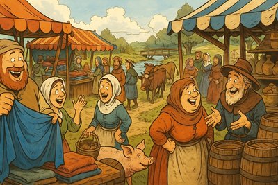 Markt an der Furt Grafik: Markt an der Furt