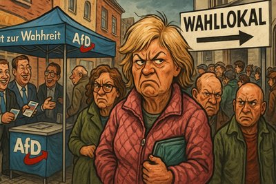 NRW wählt – und alle tun so, als ginge es um die Weltmeisterschaft Grafik: NRW wählt – und alle tun so, als ginge es um die Weltmeisterschaft