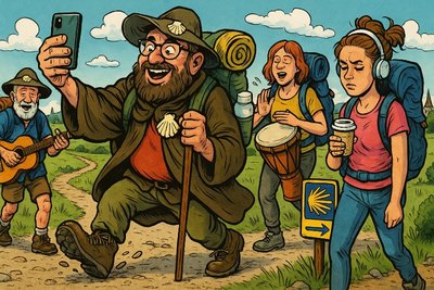 Pilgern 2.0 – Wandern, snacken, posten Grafik: Pilgern 2.0 – Wandern, snacken, posten